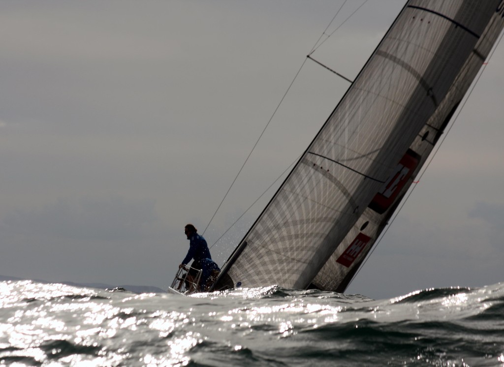 Equinox II approached top mark SPS 2011 behind wave. NSW IRC Championship. Sail Port Stephens 2011  <br />
 © Sail Port Stephens Event Media